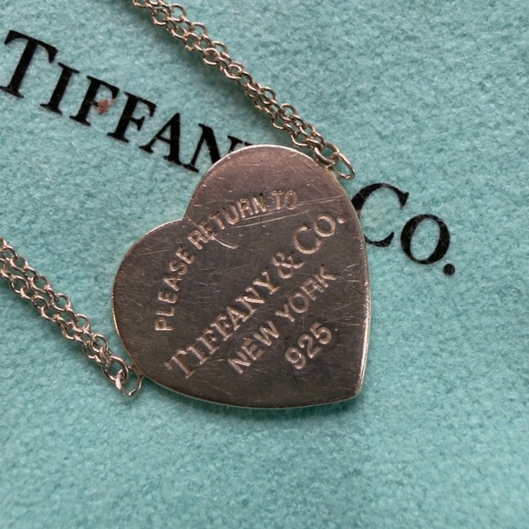 TIFFANY & CO RETURN TO TIFFANY 925 DOUBLE CHAIN HEART BRACELET 7”